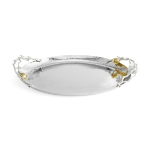 Michael Aram Pomegranate Silver & Gold Ovl Tray