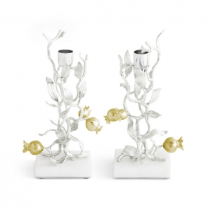 Michael AramPomegranate Silver & Gold Candleholders - Set 2