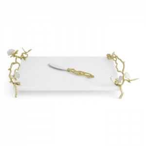 Michael Aram Butterfly Ginkgo Gold Cheess Board w/ Spreader