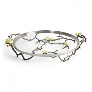 Michael Aram Butterfly Ginkgo Glass Platter - 16.5"
