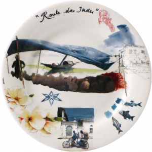 Gien Route Des Indes Dessert Plate - Blue