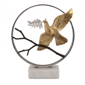 Michael Aram Dove Moon Gate Sculpture - 14"