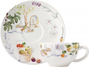 Gien Provence Breakfast Cups & Saucer - Set 2