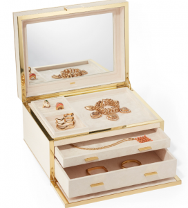 AERIN Classic Shagreen Luxe Jewelry Box - Cream