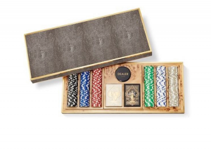 AERIN Shagreen Poker Set - Chocolate