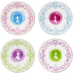 Gien Marie Antoinette Dessert Plates - Assorted Set 4