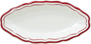 Gien Filet Rouge Pickle Dish