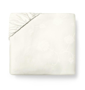Sferra Giza 45 Jacquard - Ivory Queen Bottom Fitted Sheet - 60 X 80 X 17