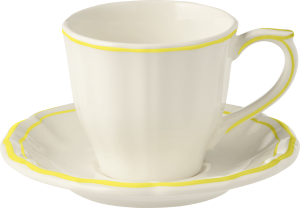Gien Filet Citron US Tea Cup & Saucer