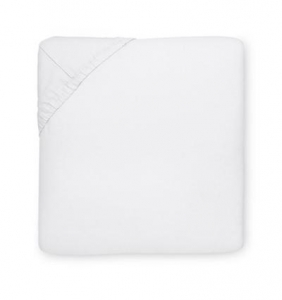 Sferra Giza 45 Percale - White Queen Bottom Fitted Sheet - 60 X 80 X 17