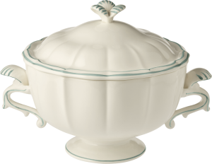 Gien Filet Celadon / Earth Grey  Soup Tureen