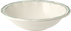Gien Filet Celadon / Earth Grey Cereal Bowl
