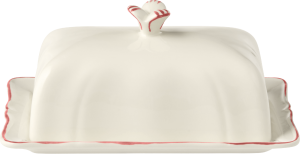 Gien Filet Coral Butter Dish