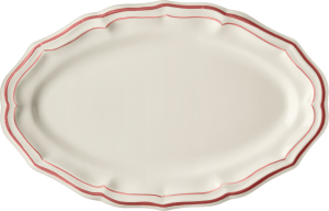 Gien Filet Coral Oval Platter - 16"