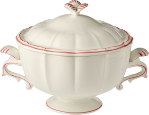 Gien Filet Coral Soup Tureen - 135 oz.