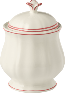 Gien Filet Coral Sugar Bowl