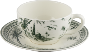 Gien Les Depareillees Green Tea Cup & Saucer - Set 2