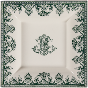 Gien Les Depareillees Green  Square Candy Tray XL