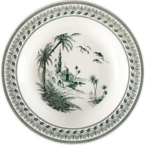 Gien Les Depareillees Green Round Deep Dish - 12"