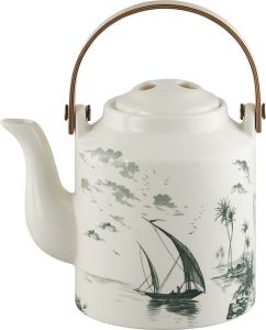 Gien Les Depareillees Green Japanese Teapot - 36 oz.