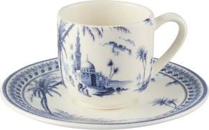Gien Les Depareillees Blue Espresso Cups & Saucers - Set 2