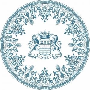 Gien Les Depareillees Blue Dinner Plate Blason