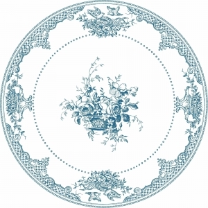 Gien Les Depareillees Blue Dinner Plate Fleurs