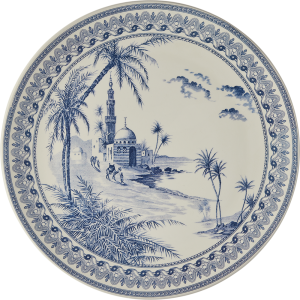 Gien Les Depareillees Blue Cake Platter - 11.75"