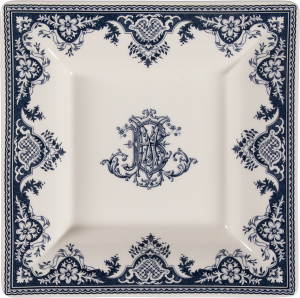 Gien Les Depareillees Bleu Large Square Candy Tray