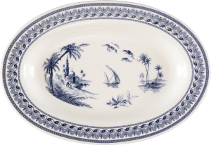 Gien Les Depareillees Bleu Pickle Dish - 9"