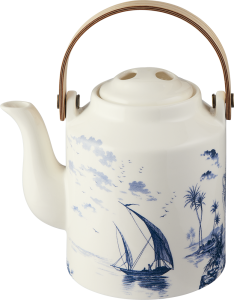Gien Les Depareillees Blue Japanese Teapot