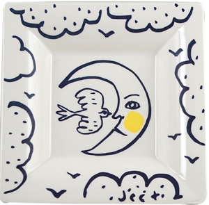 Gien Archipel Sentimental Large Square Candy Tray Moon