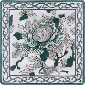 Gien Pivoines Vertes Large Square Candy Tray