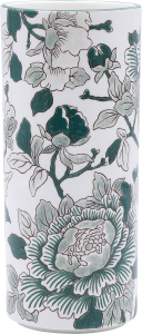 Gien Pivoines Vertes Cylinder Vase Medium