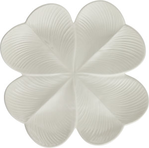 Gien Jour De Chance Centerpiece Trefle Kaolin White