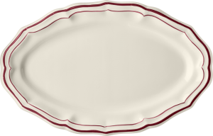 Gien Filet Bordeaux Oval Platter - 16"