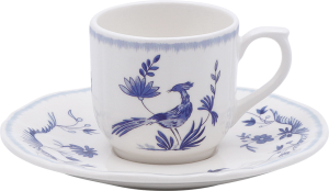 Gien Paradis Bleu Espresso Cups & Saucers - Set 2
