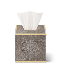 AERIN Classic Shagreen Tissue Box Cover - Chocolate