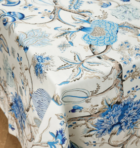 Sferra Pondicherry Sea Oblong Tablecloth - 70X144
