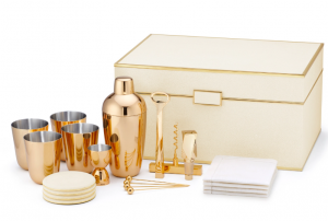 AERIN Classic Shagreen Bar Set - Cream