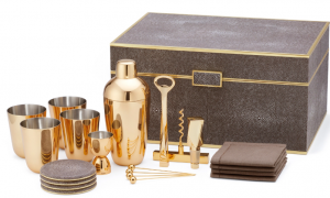 AERIN Classic Shagreen Bar Set - Chocolate