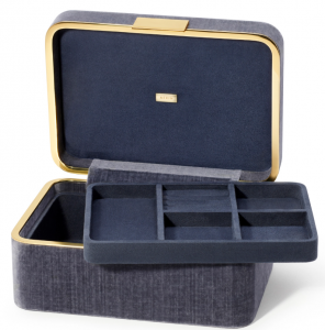 Aerin Beauvais Velvet Jewelry Box - Dusk Blue