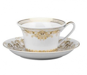 Versace Medusa Gala Gold Tea Cup + Saucer - 7 oz.
