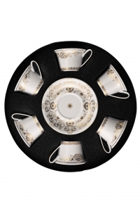 Versace Medusa Gala Gold Tea Cup & Saucer Set/Six Round Hat Box