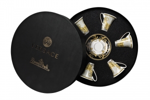 Versace Prestige Gala Grey AD Cup & Saucer Set/Six Round Hat Box