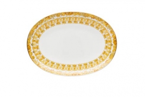 Versace Medusa Rhapsody Oval Platter - 13"