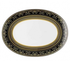 Versace Virtus Gala Black Platter - 15"