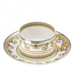 Versace Virtus Gala White Tea Cup & Saucer