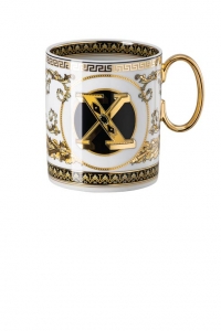 Versace Virtus Gala Alphabet Mug With Handle - X