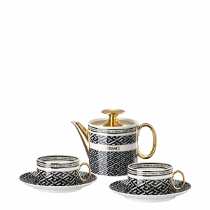 Versace La Greca Signature Black Tea Set for Two